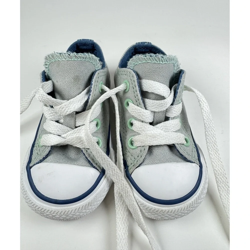 Converse All Star Double Tongue Shoes Chuck Taylor Size 4 Infant Gray mint green